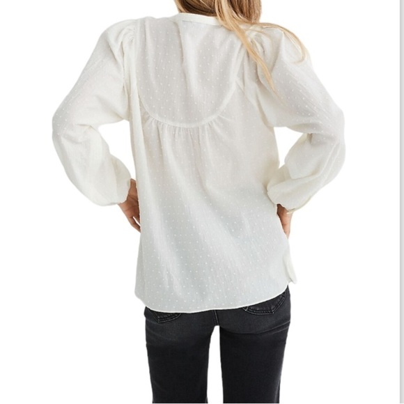 Madewell Swiss Dot Peasant Top - Picture 3 of 7